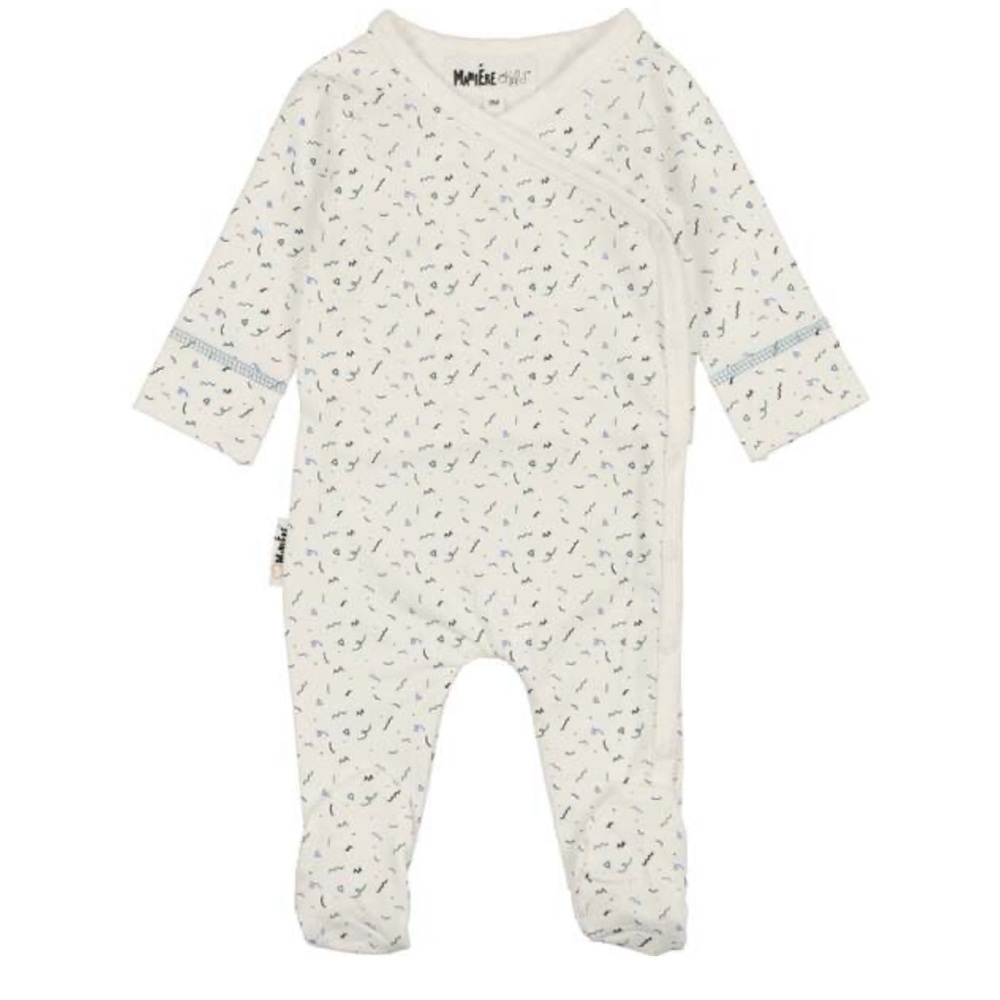 Maniere Silly Squiggle Footie in White/Blue